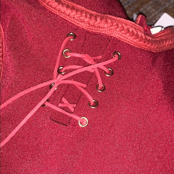 Miss coco red lace up sheath red mini dress size Small - Picture 5 of 9